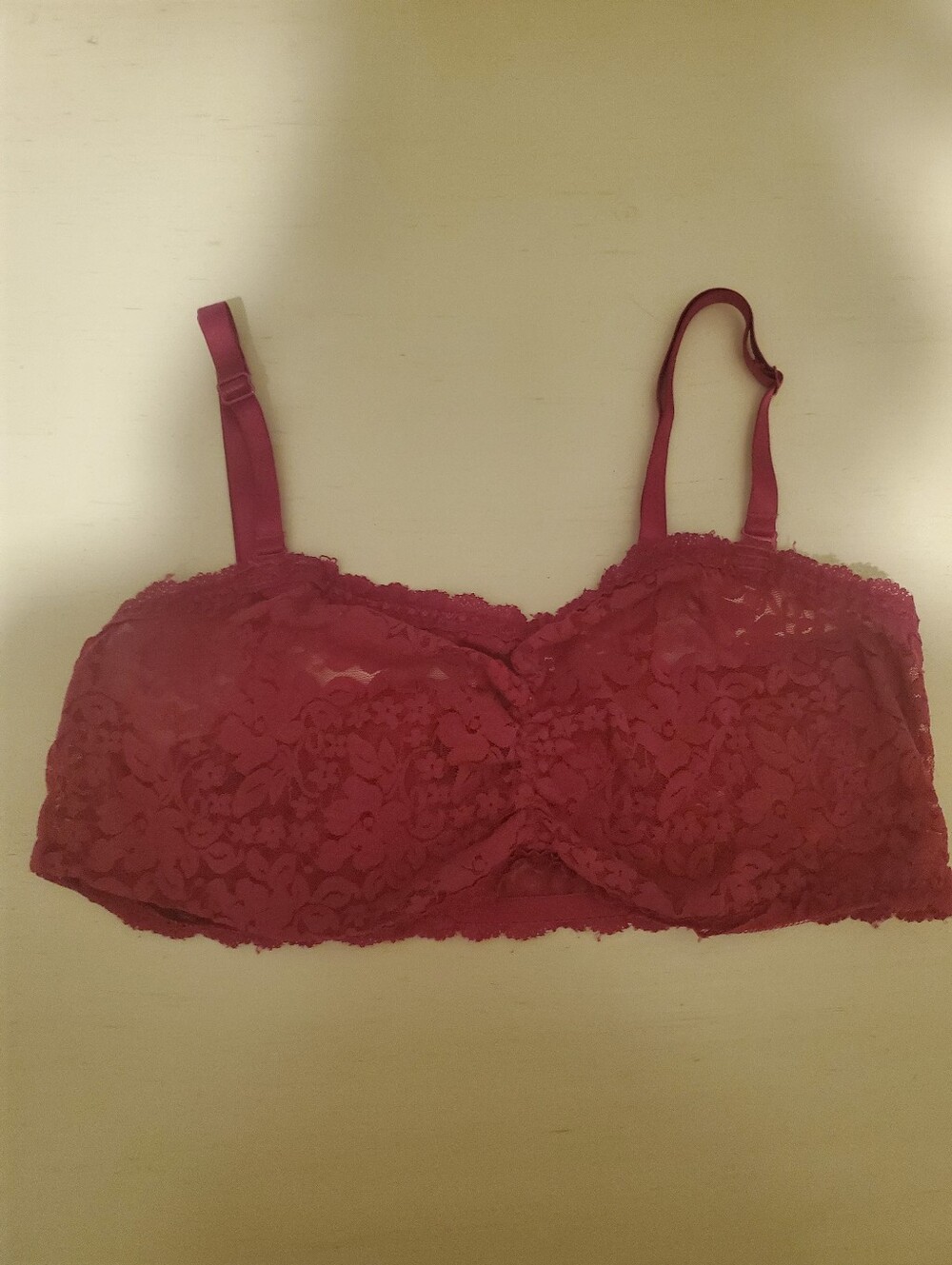 Torrid, Lace Trim Wireless Bra - Hot Pink
